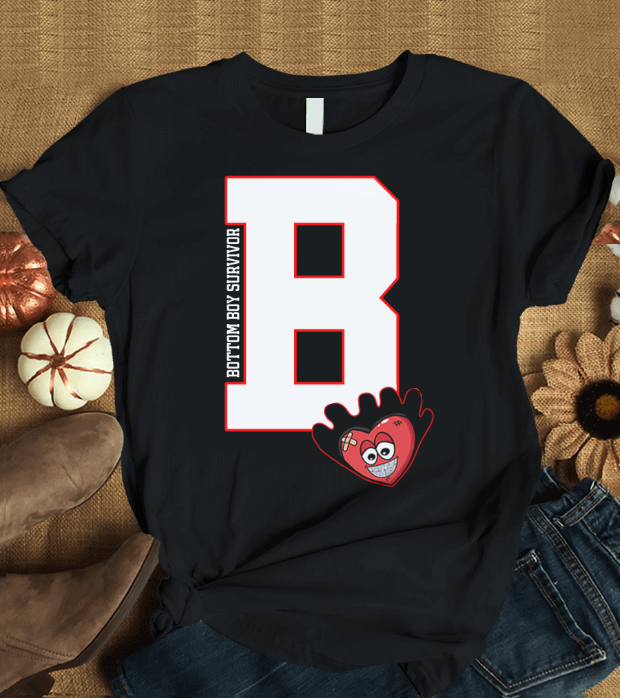Bottom Boy Survivor B with Cartoon Heart T-Shirt