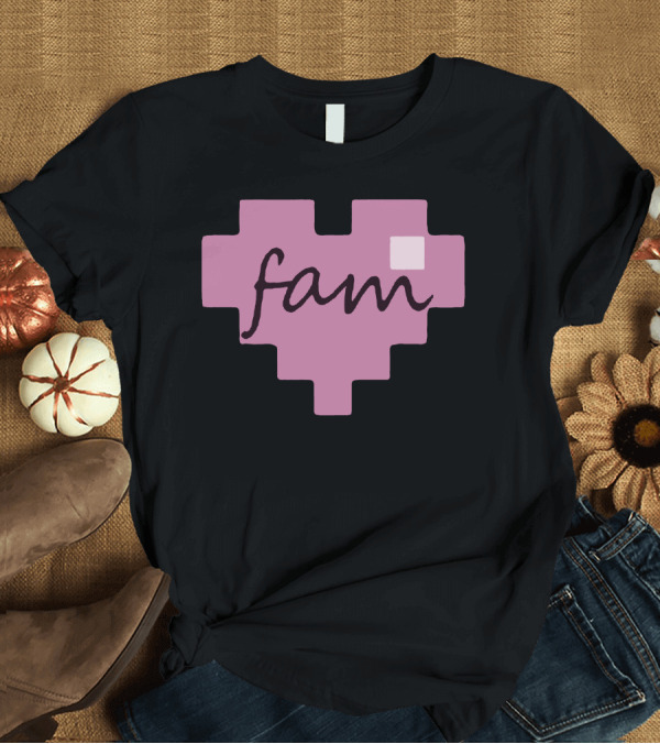 T-Shirt: Fufambam Store Pixel Heart Fam T-Shirt Fufambam Store Pixel Heart Fam T-Shirt