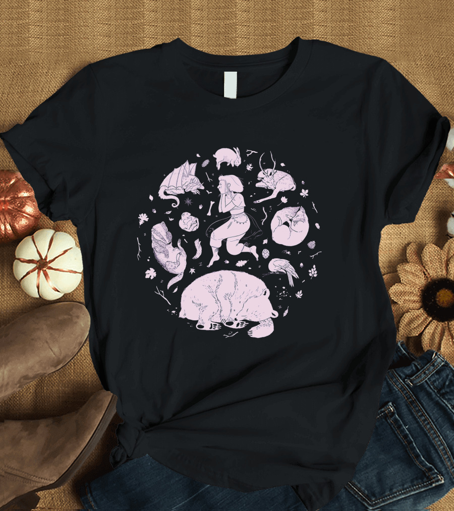 Aurora Shop Fantasy Creatures Dance and Harmony Circle T-Shirt