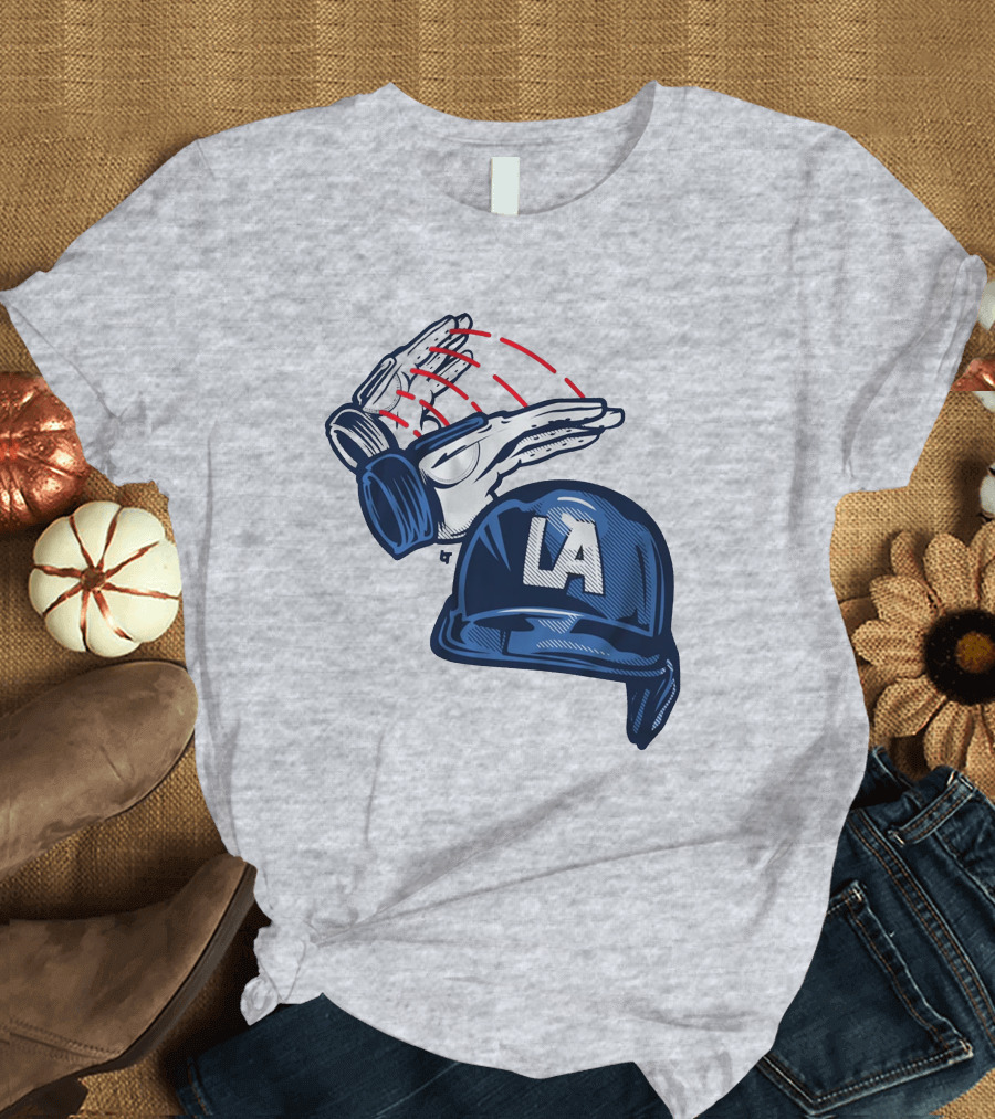 BreakingT Dunk on Em LA Helmet and Gloves T-Shirt