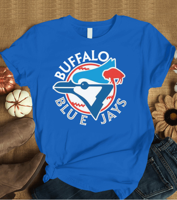 T-Shirt: Buffalo Blue Jays Vintage Baseball Logo Fusion T-Shirt Buffalo Blue Jays Vintage Baseball Logo Fusion T-Shirt