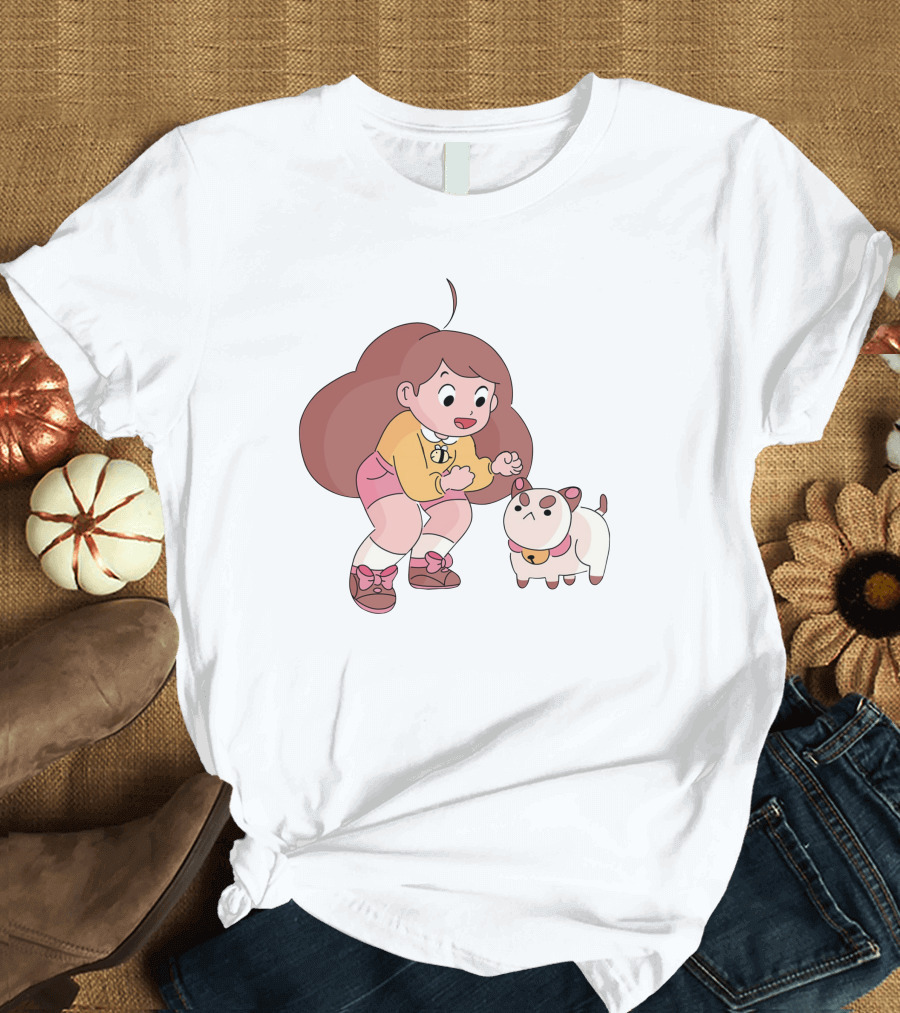 Bee and PuppyCat Cartoon Characters Playful Moment T-Shirt