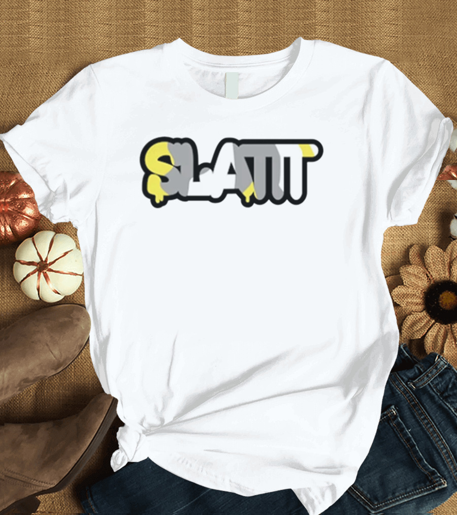 SLATT Graffiti Drip Bold Block Letters T-Shirt
