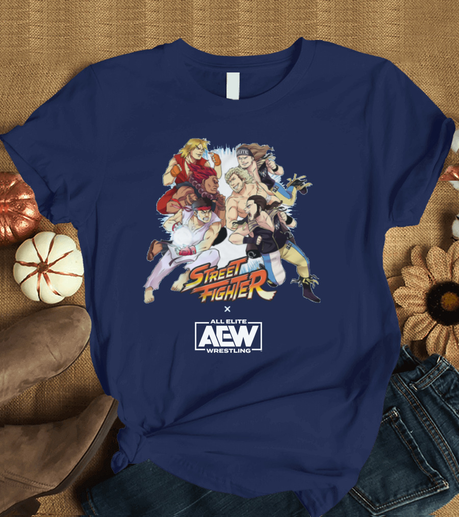 Street Fighter x All Elite Wrestling AEW Collaboration T-Shirt
