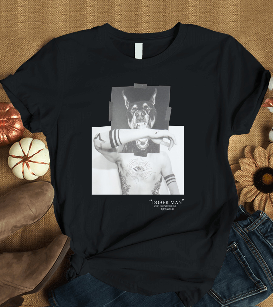Neil Barrett Dober-Man Sirius Man’s Best Friend Hybrid Print 49 T-Shirt