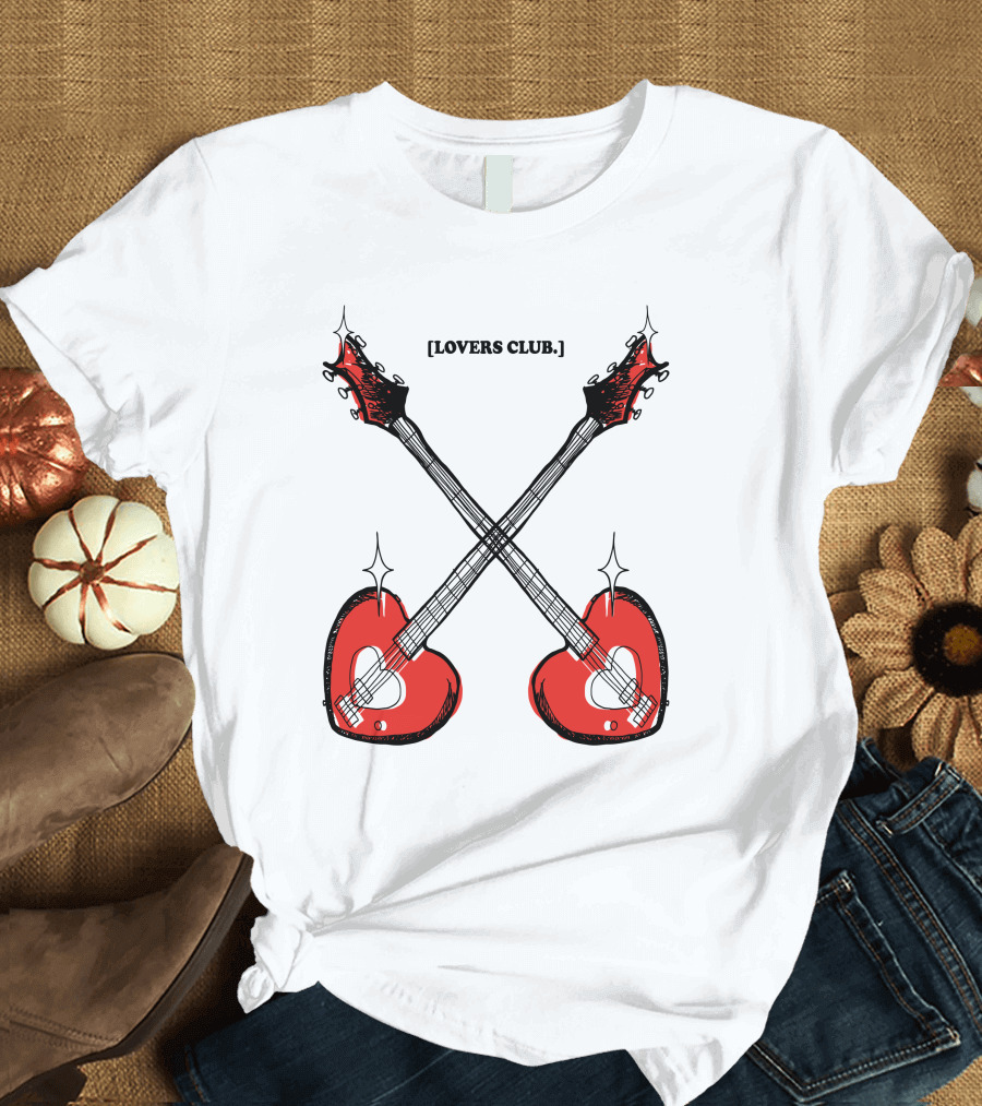 Lovers Club Crossed Heart Guitars T-Shirt