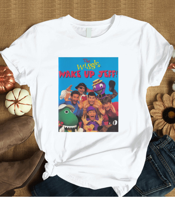 T-Shirt: The Wiggles Wake Up Jeff Characters and Colorful Friends Fun Scene T-Shirt The Wiggles Wake Up Jeff Characters and Colorful Friends Fun Scene T-Shirt