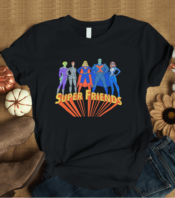 T-Shirt: Super Friends Supergirl and Superheroes Team T-Shirt Super Friends Supergirl and Superheroes Team T-Shirt