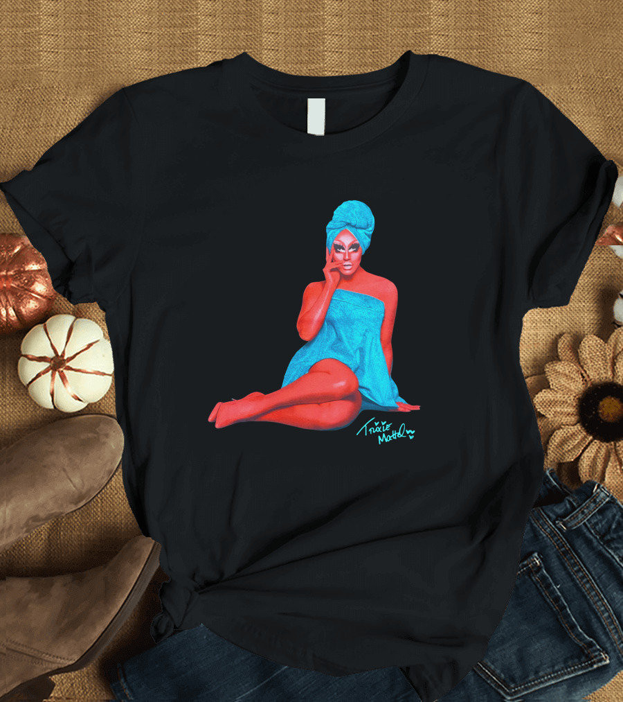Trixie Mattel Merch Full Coverage Blue Towel and Turban Iconic Pose T-Shirt
