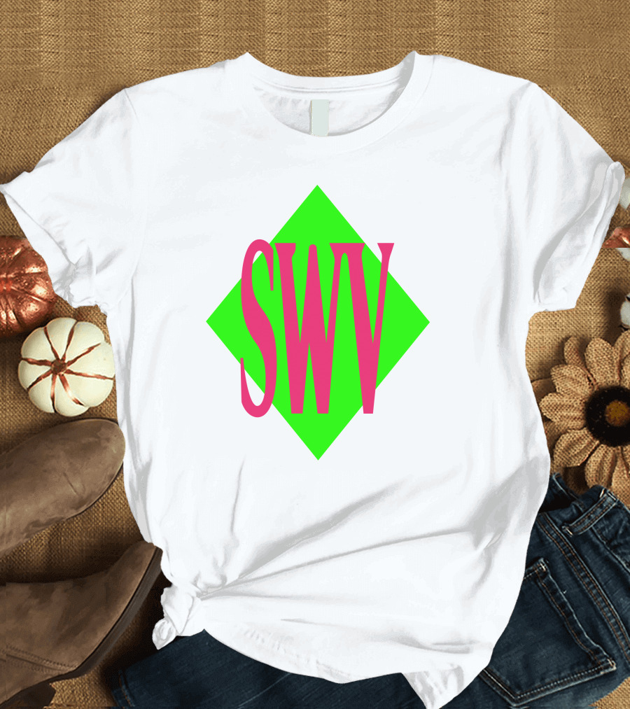SWV Logo Neon Diamond Pink Green T-Shirt