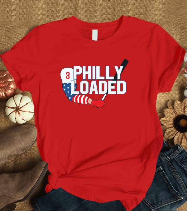 T-Shirt: Philly Loaded Baseball American Flag Arm T-Shirt Philly Loaded Baseball American Flag Arm T-Shirt