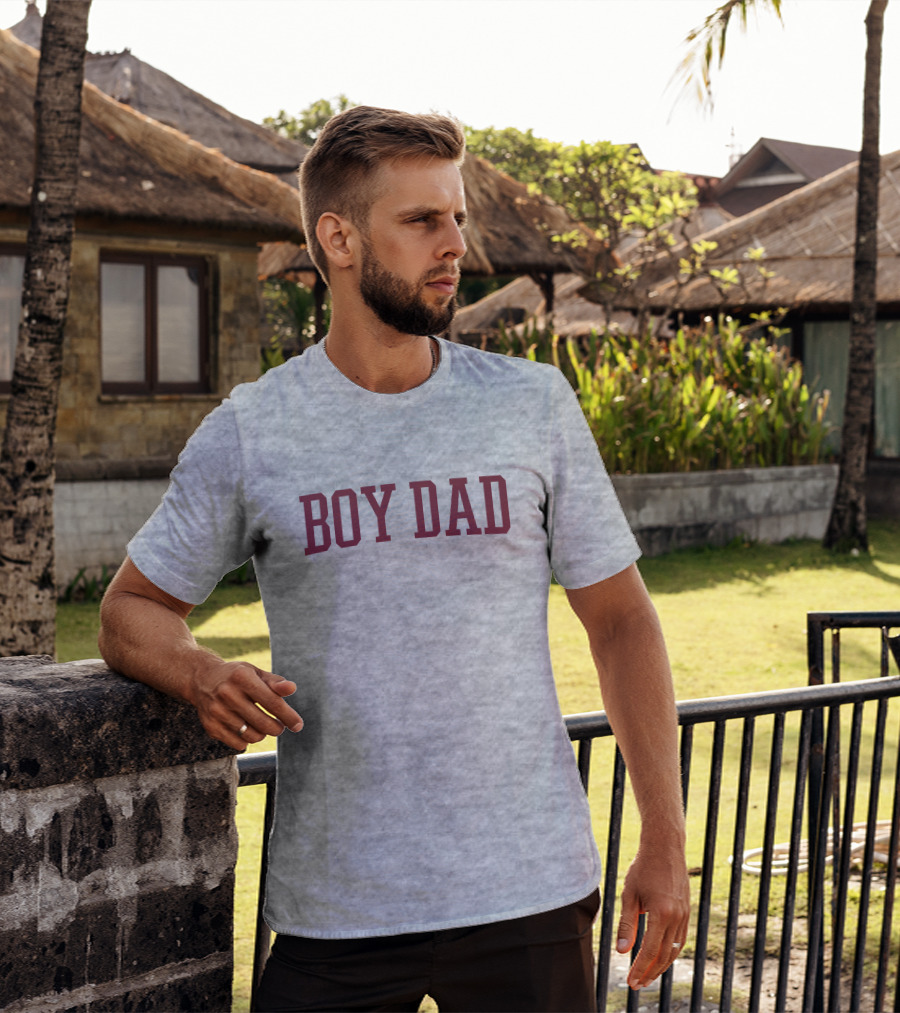 Boy Dad Red Text T-Shirt