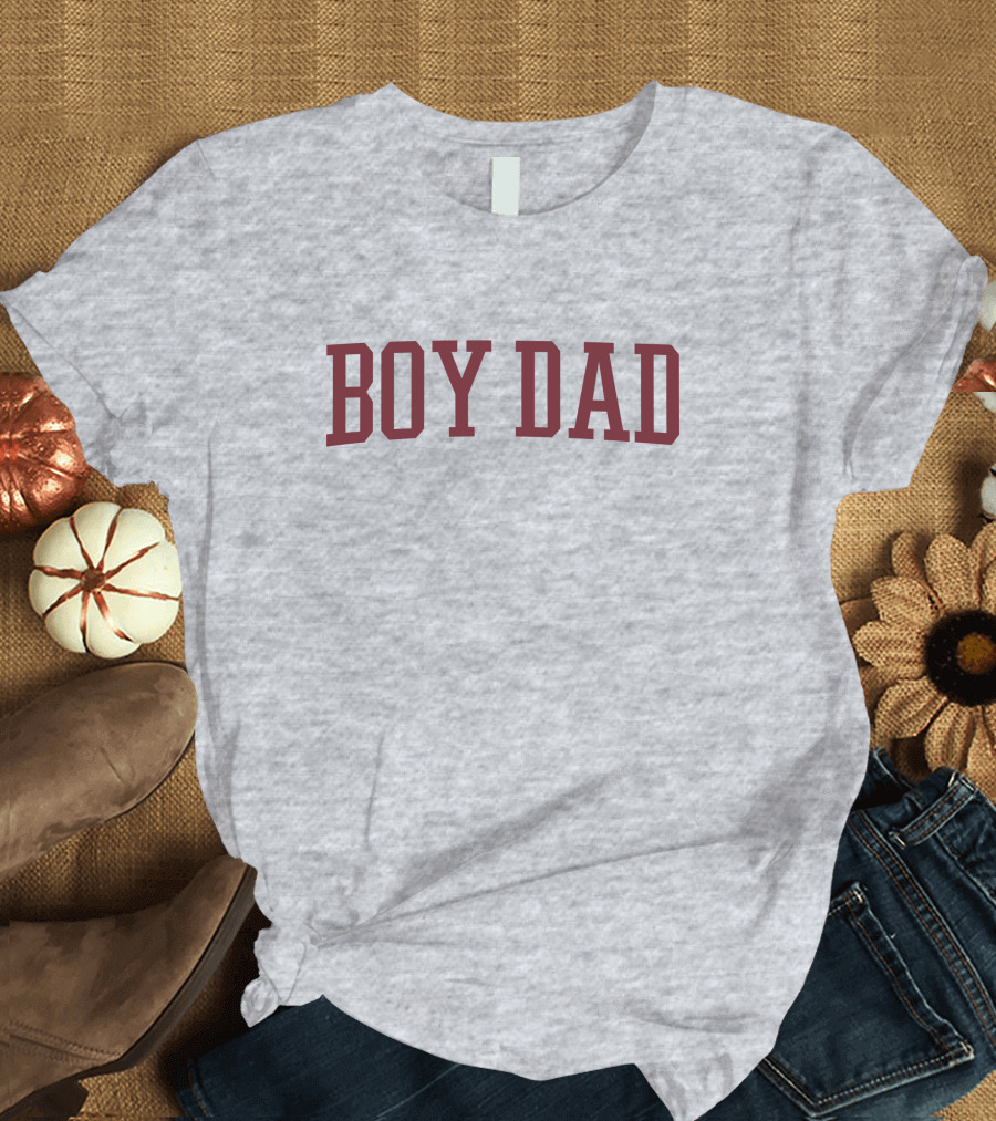 Boy Dad Red Text T-Shirt