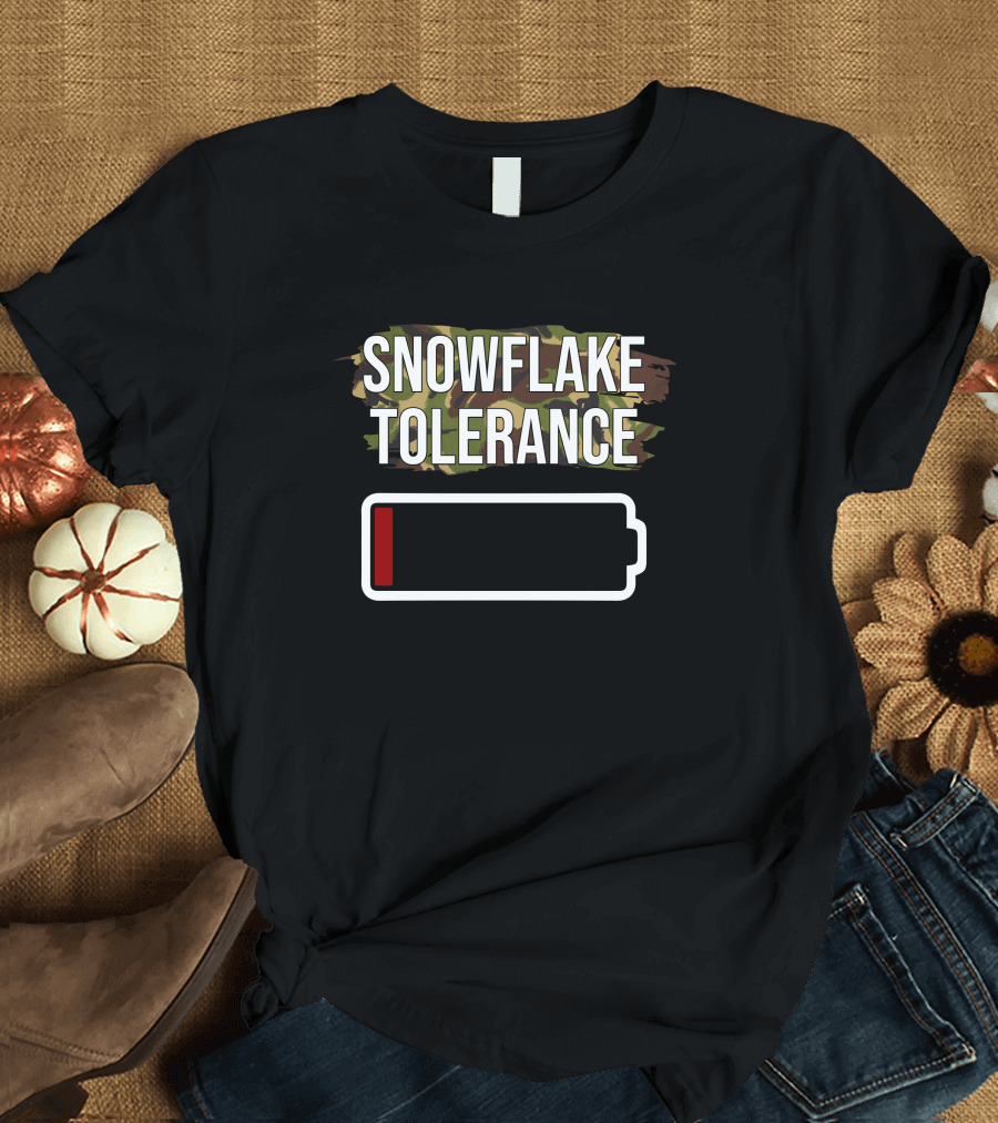 Snowflake Tolerance Low Battery Camouflage Kev Riches T-Shirt