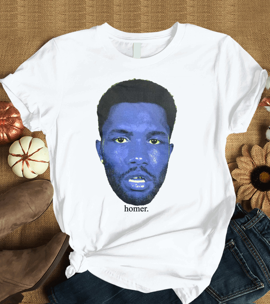Frank Ocean Homer Bebe Boy Blue Face Typography T-Shirt