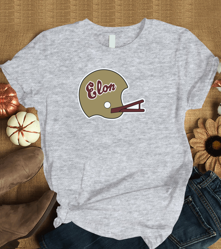 Elon Football Helmet Wes Durham T-Shirt