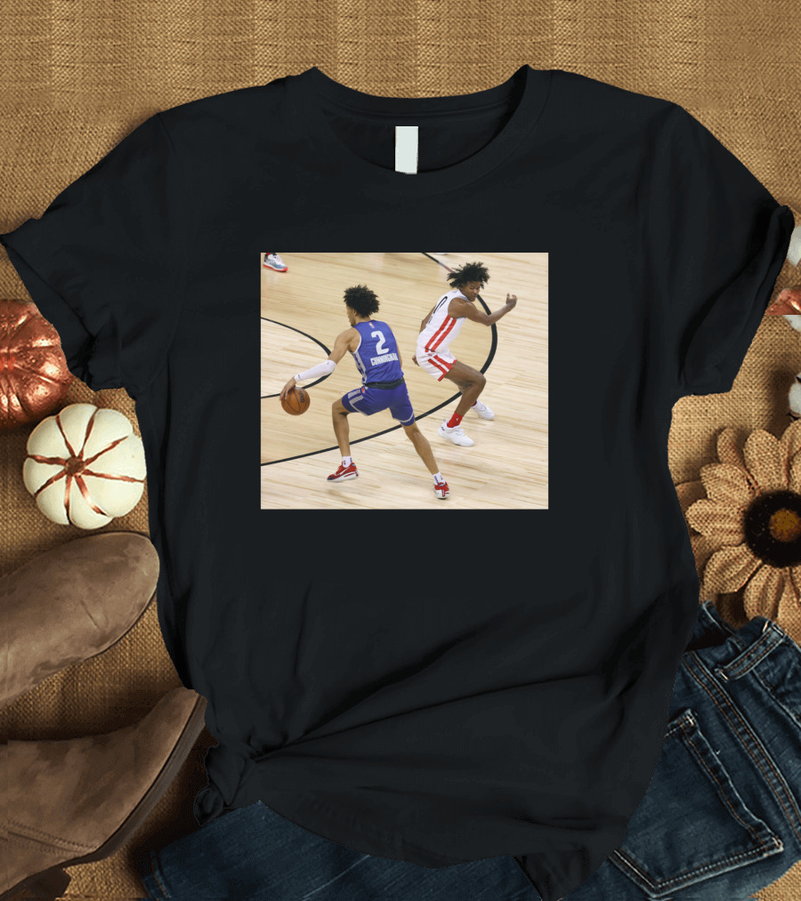 Cade Cunningham vs Jalen Green NBA Matchup Action T-Shirt