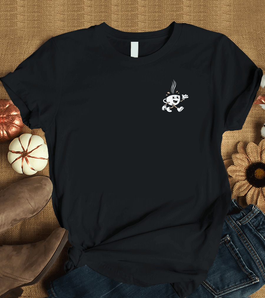 Coffee Steaming Cup Character T-Shirt
