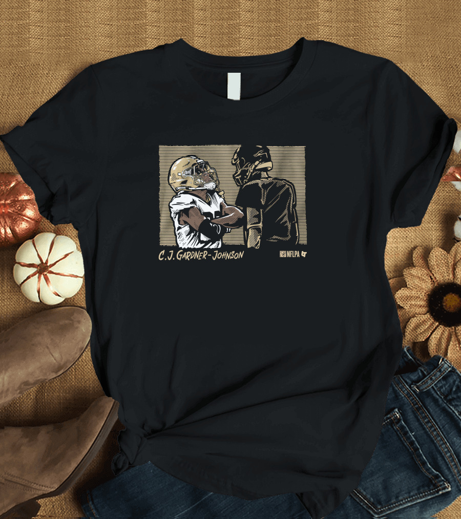 C.J. Gardner-Johnson NFLPA The Instigator Football Helmet Showdown T-Shirt