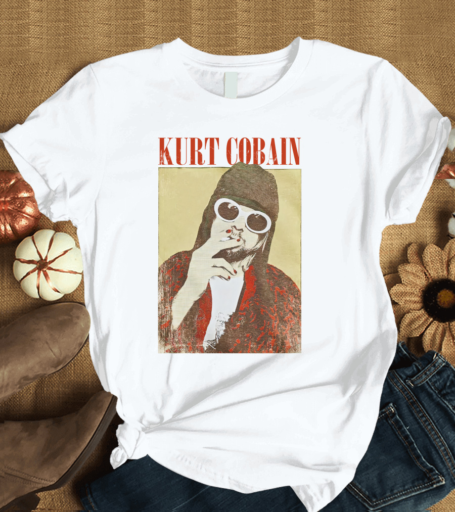 Kurt Cobain Iconic Style Sunglasses T-Shirt