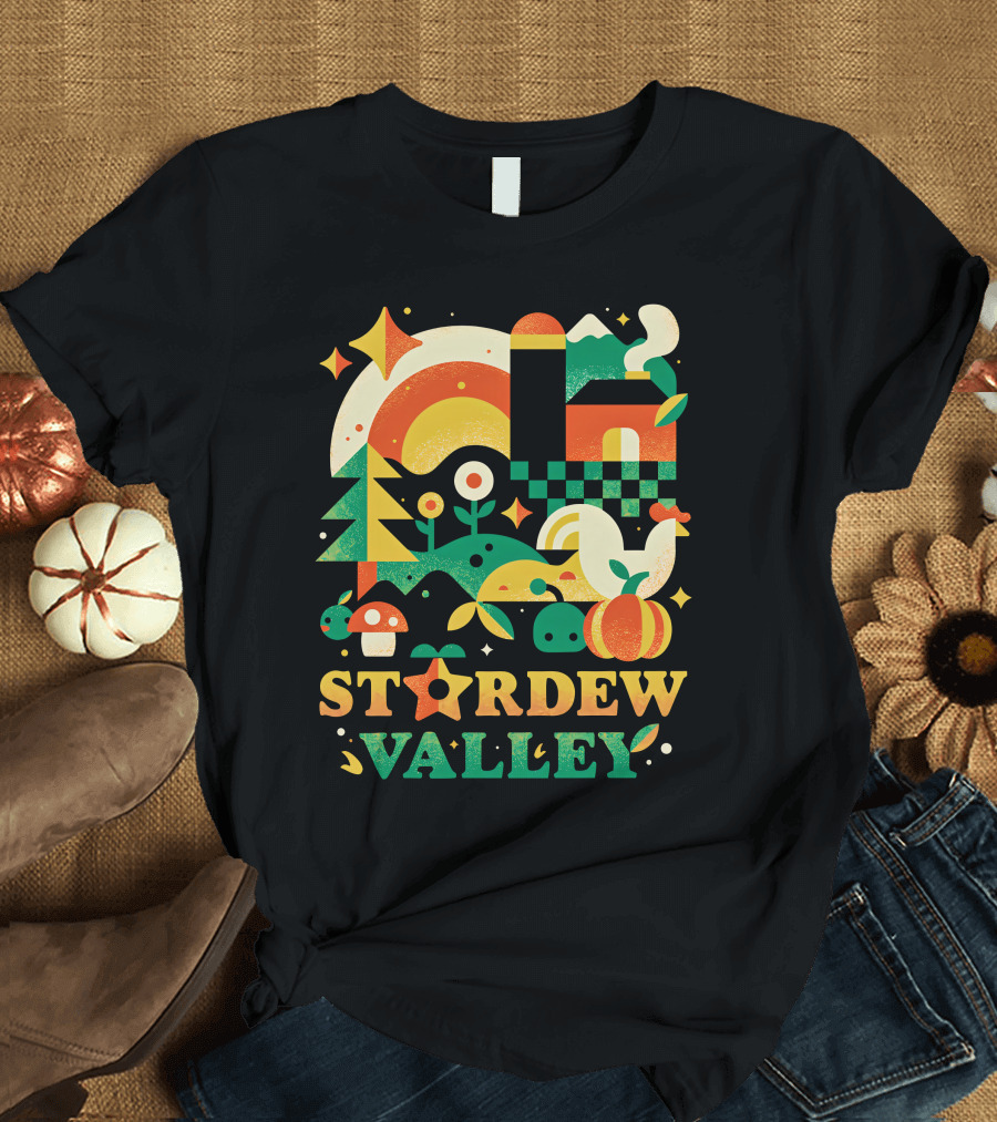 Stardew Valley Countryside Farmhouse and Nature Elements T-Shirt
