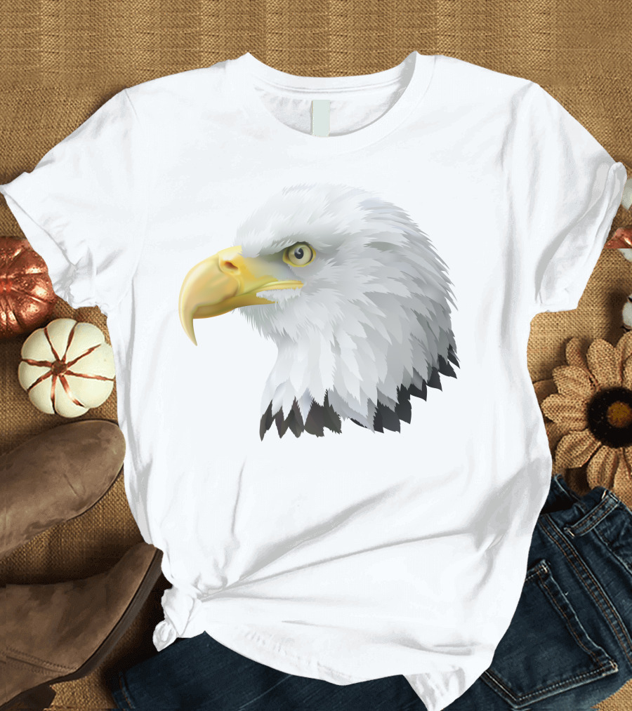KingEagle Majestic Bald Eagle Head Detailed T-Shirt