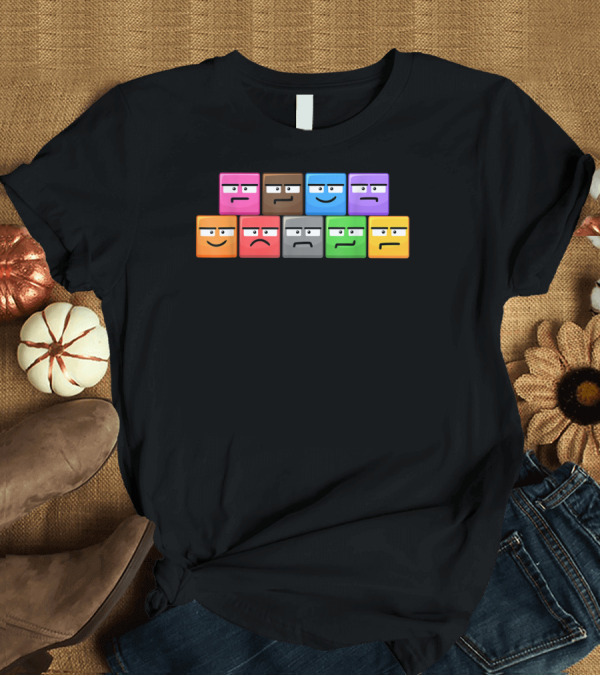 T-Shirt: Cliffside Chaos Emoji Blocks Faces T-Shirt Cliffside Chaos Emoji Blocks Faces T-Shirt