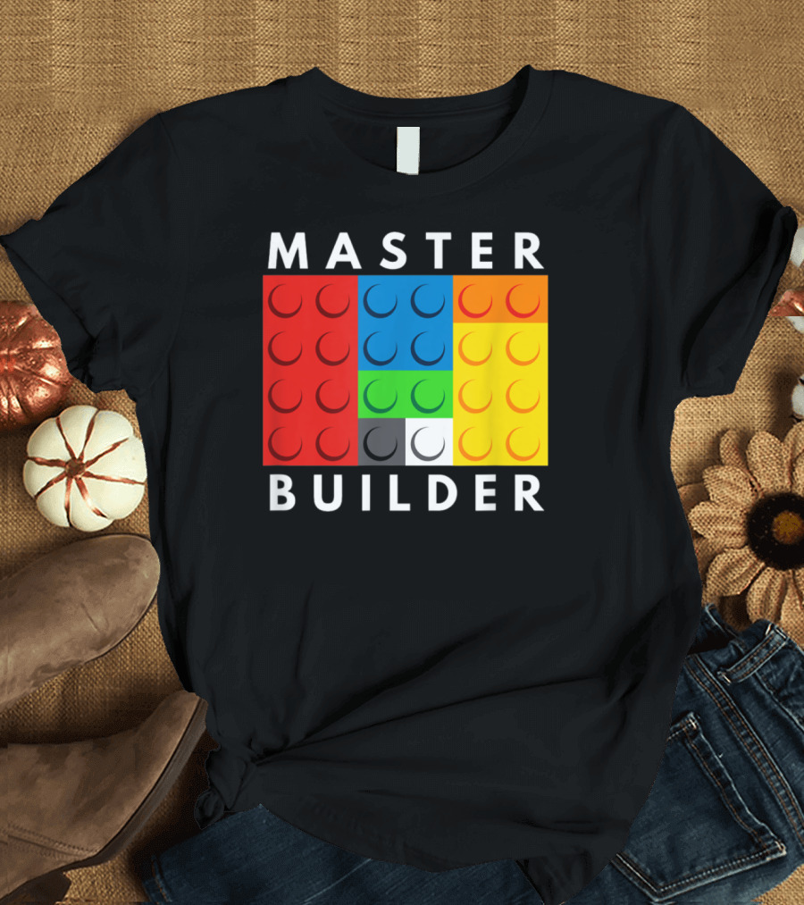 Master Builder Building Blocks Colorful Brick T-Shirt