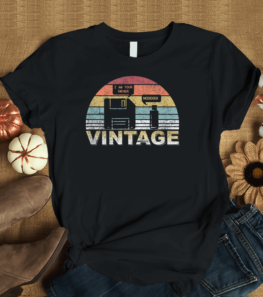 Vintage Floppy Disk I Am Your Father Nooooo Computer Geek Nerd T-Shirt