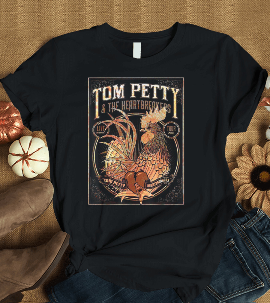 Tom Petty and The Heartbreakers Live Concert Tour 2010 Rooster T-Shirt