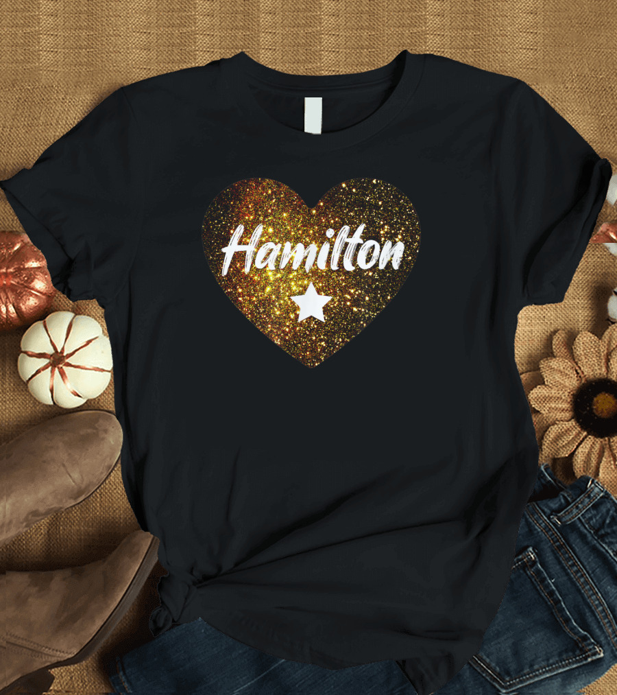 Hamilton Heart Star Gold Sparkle T-Shirt