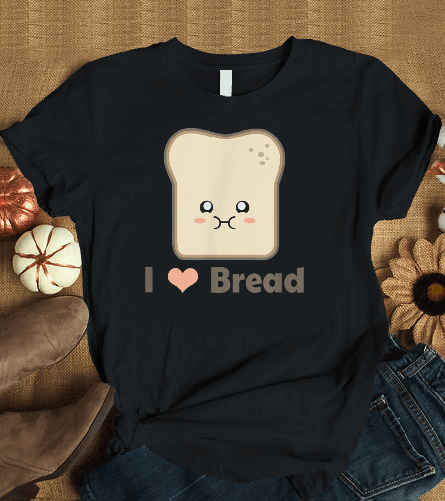 I Heart Kawaii Bread Cute Face T-Shirt