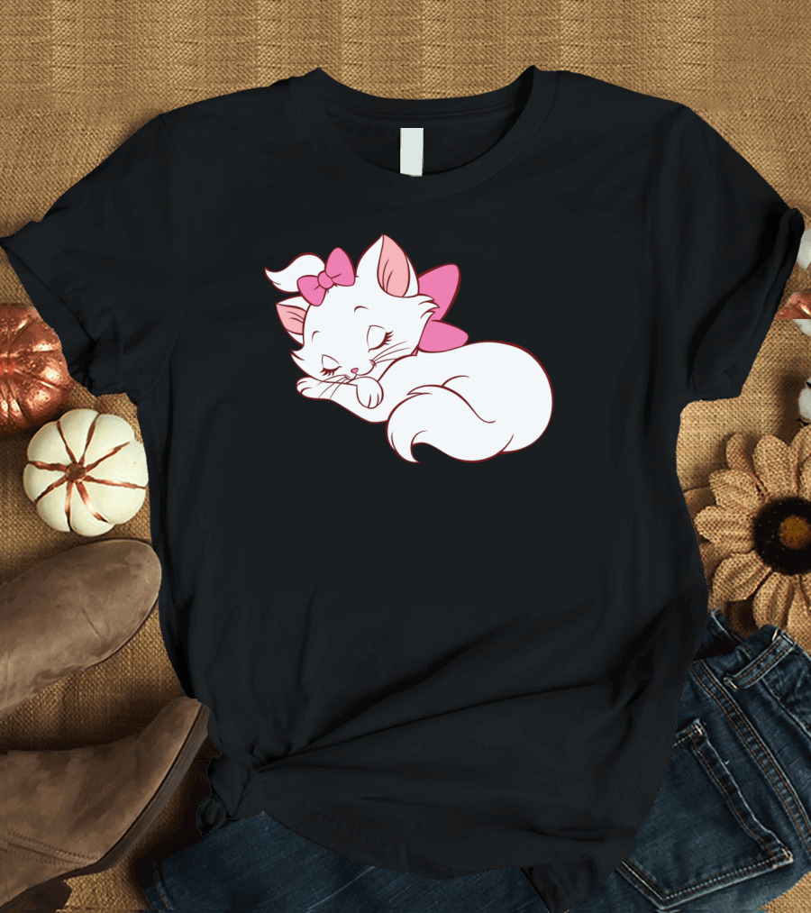 WoMarie Marie Cat Aristocats Kitty Cartoon T-Shirt