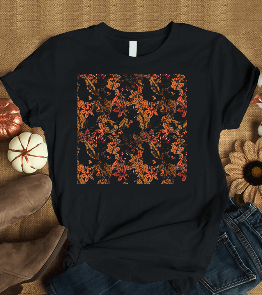 Autumn Mood Autumn Treasures Botanical Floral T-Shirt