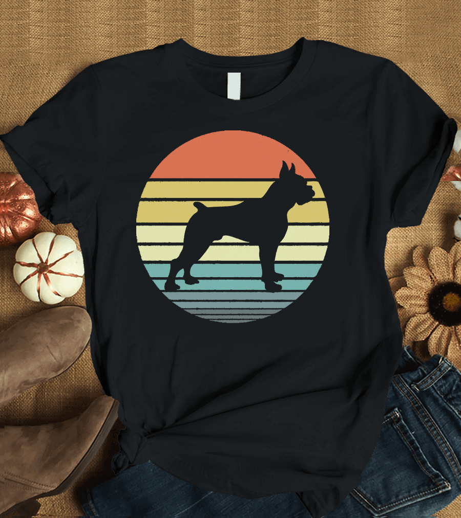 Boxer Dog Retro Sunset Boxer Lover Owner T-Shirt
