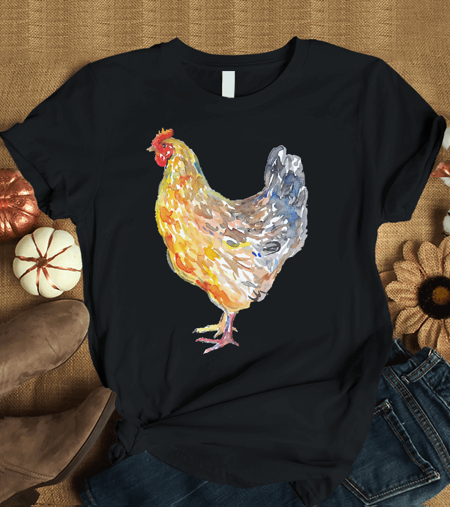 Chicken Watercolor Painting T-Shirt