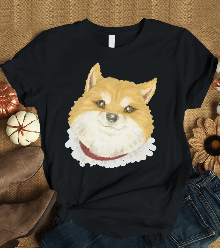Dog Shiba Inu Portrait Pastel T-Shirt