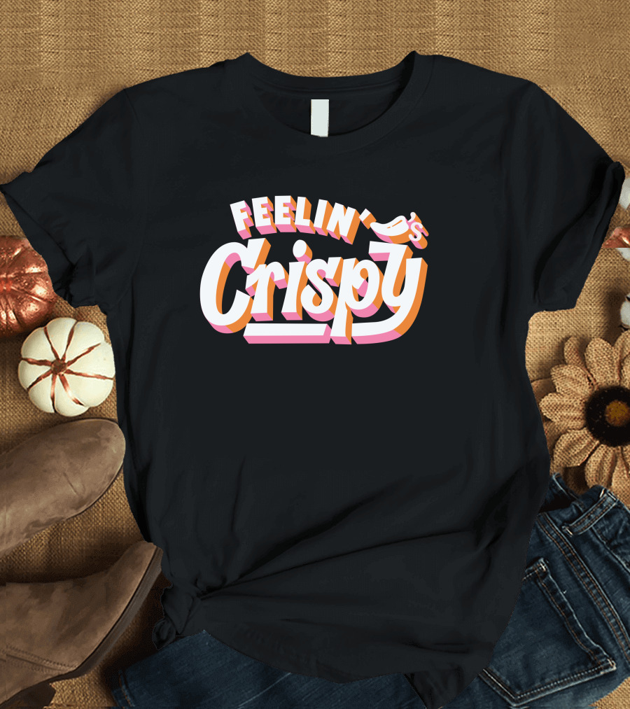 Feelin's Crispy Vibrant 3D Text Logo Beer Bar T-Shirt