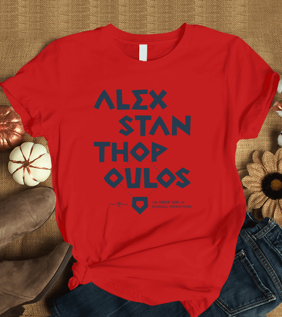 Rotowear Merch Alex Stanthopoulos The Greek God of Baseball Operations T-Shirt