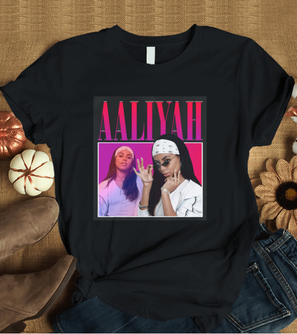 T-Shirt: Aaliyah Pink and Red Gradient Bandana T-Shirt Aaliyah Pink and Red Gradient Bandana T-Shirt