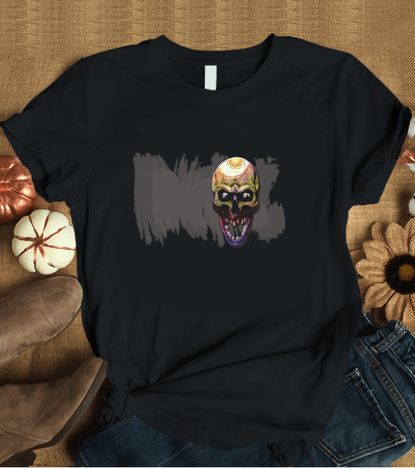 T-Shirt: Skull Scary Horror Psychedelic T-Shirt Skull Scary Horror Psychedelic T-Shirt