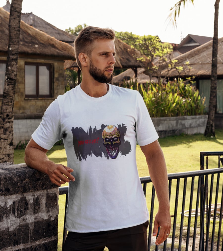 Skull Yellow Scary Horror You See Me T-Shirt