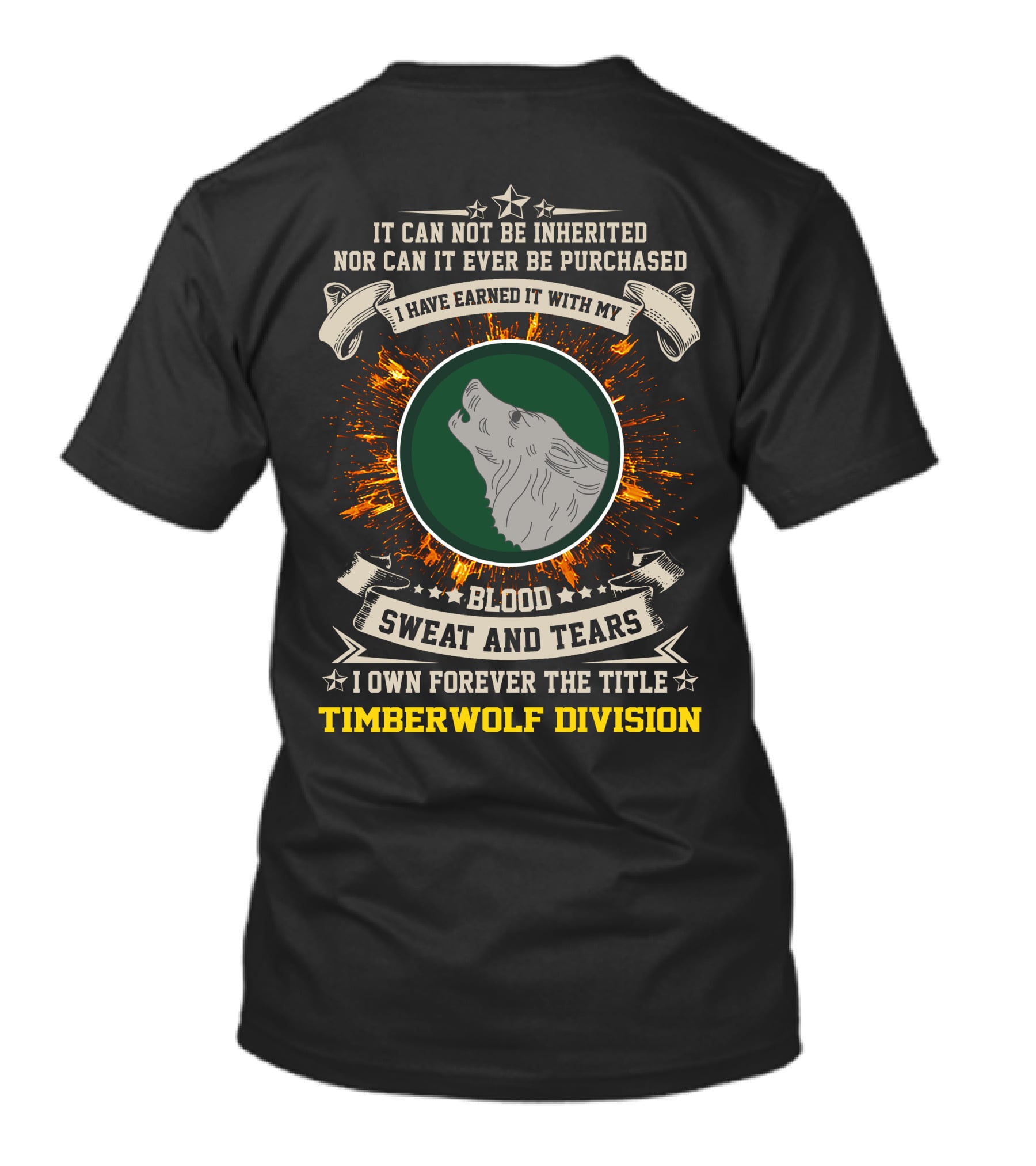104Th Infantry Division Timberwolf Blood Sweat And Tears T-Shirt