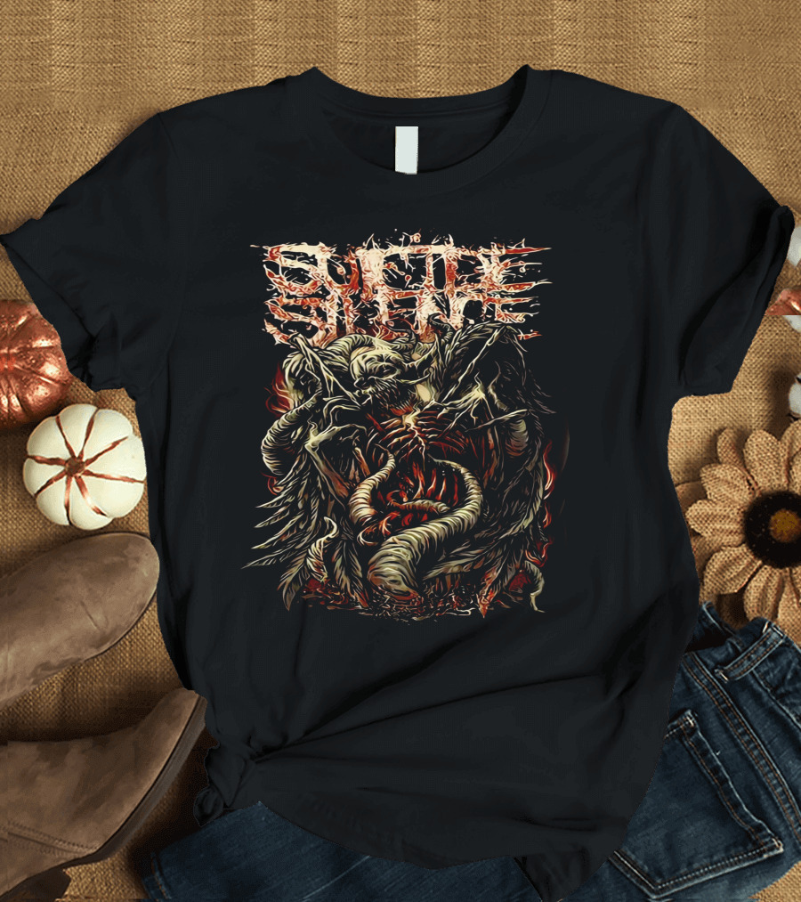 Suicide Silence Blasted Fiery Skull Serpent Demon T-Shirt