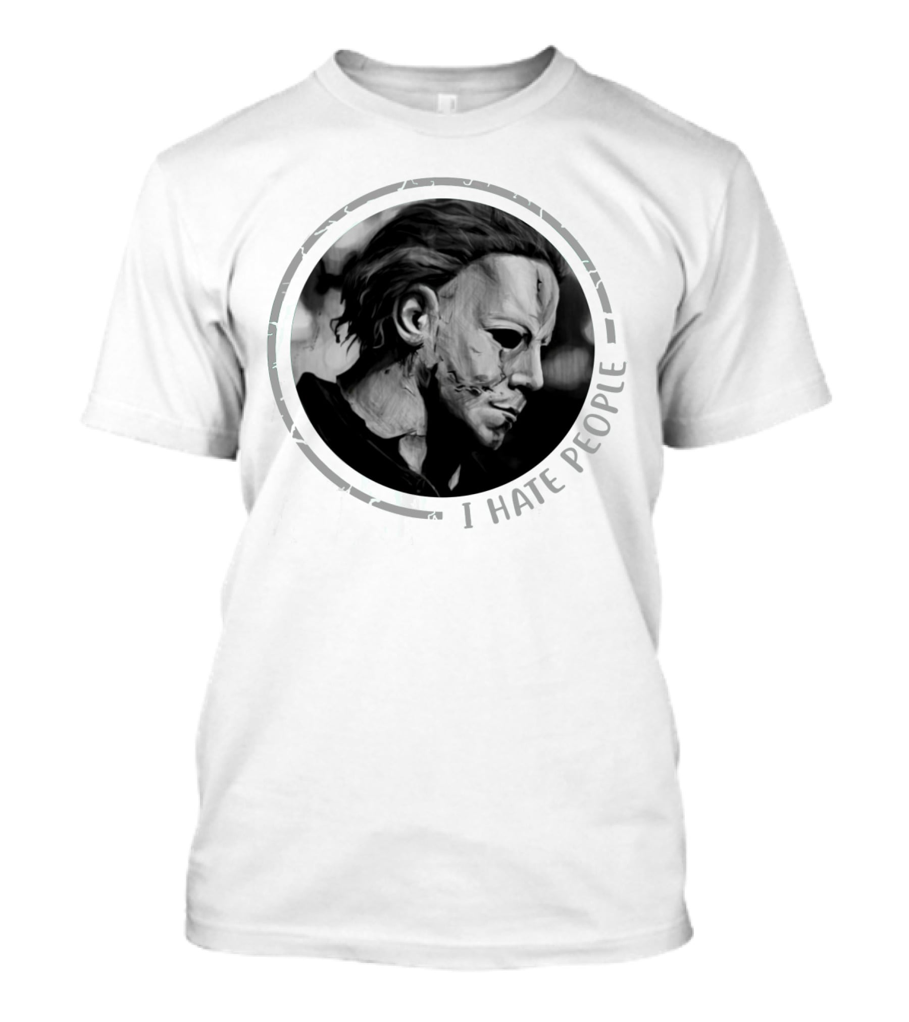 Michael Myers I Hate People Halloween Iconic Mask T-Shirt