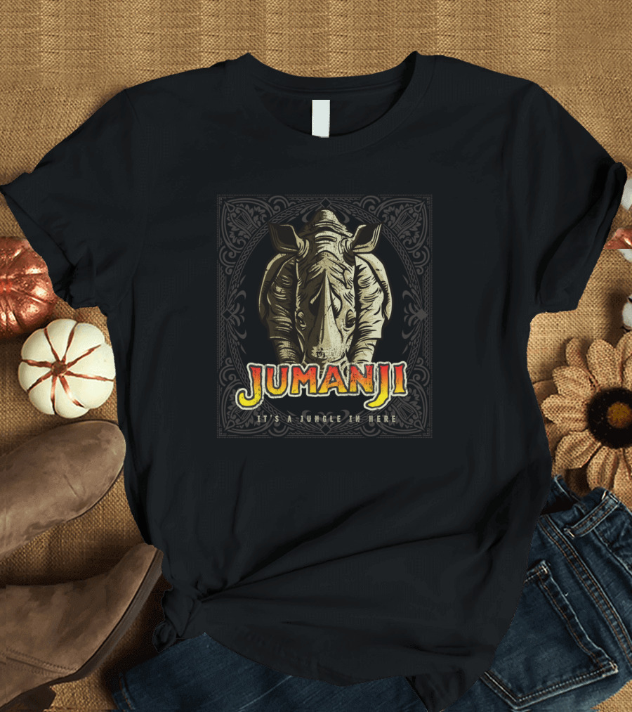 Jumanji Distressed Rhino It's a Jungle in Here T-Shirt