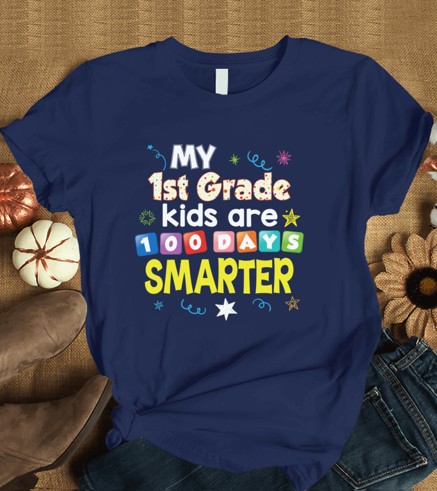 MY 1st Grade Kids Are 100 Days Smarter Star Confetti T-Shirt