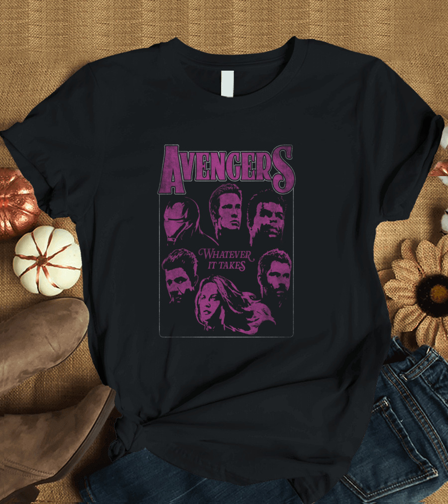 Avengers Whatever It Takes Neon Square Marvel T-Shirt