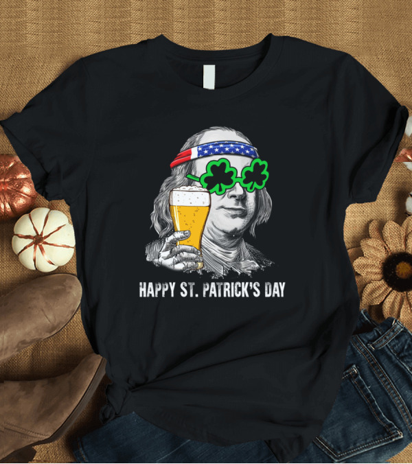 T-Shirt: Happy St. Patrick's Day George Washington Beer Clover Glasses T-Shirt Happy St. Patrick's Day George Washington Beer Clover Glasses T-Shirt