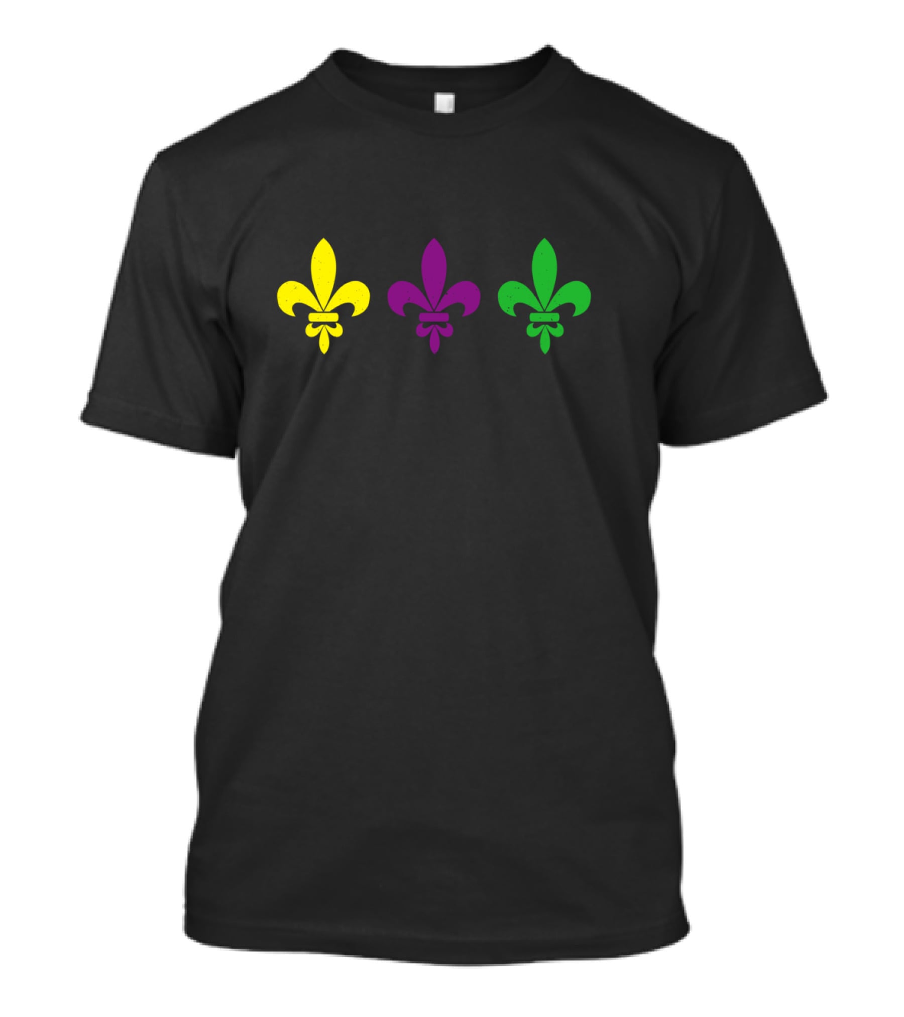 3 Fleur De Lis Mardi Gras Yellow Purple Green T-Shirt